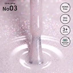 Камуфлююча база для гель-лаку з шимером 03 Opal Base Shelly 12 мл - мініатюра 2