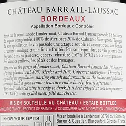 Вино Barton&Guestier Chateau Barrail-Laussac, червоне, сухе, 12%, 0,75 л (718850) - мініатюра 3