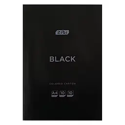Картон кольоровий ZiBi Kids Line Black А4, 10 кольорів - 10 аркушів (ZB.1950-01)
