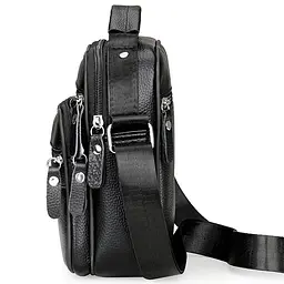 Чоловіча сумка барсетка 17x21x9, шкіряна сумочка планшет Tiding Bag 75003 чорна 170 мм - мініатюра 5