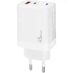 Зарядний пристрій XoKo 1xUSB-C PD45W + 1xUSB QC3.0 GaN white (XK-QC-450) - мініатюра 3