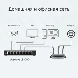 Комутатор LS108G 8xGE, Некерований TP-Link teh0018137 - мініатюра 6