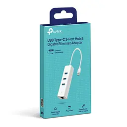 Сетевой адаптер TP-Link UE330C (USB-C 3.0, 10/100/1000Mbps, 3xUSB 3.0 HUB) - миниатюра 2