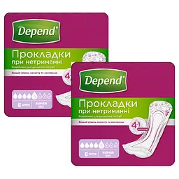 Урологічні прокладки Depend Active-Fit 16 шт. (2 уп. х 8 шт.)