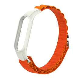 Ремінець для Xiaomi Mi Band 7/6/5/4, помаранчевий, AlpinaStyle Band, тканинний поліестеровий ремінець для фітнес браслета, дихаючий, для активного відпочинку та спорту, ArmorStandart (ARM64989) - мініатюра 4