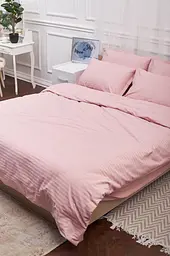 Комплект постільної білизни Moon&Star Satin Stripe Stripe Pink полуторний євро 160х220 наволочки 2х50х70