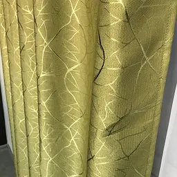 Льняні штори "бите скло" оливкового кольору 2шт. 150х270 з білим шифоновим тюлем 400х270, на тасьмі ALBO pbe0052737 - мініатюра 6