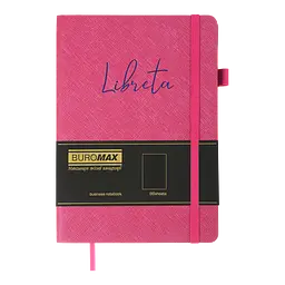 Блокнот діловий Buromax Libreta А5 96 арк. без лініювання обкладинка штучна шкіра малиновий (BM.295017-29) - мініатюра 2