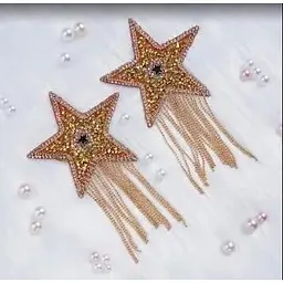 Пестис-зірки з бахромою JSY Nipple Sticker RT236112 Gold, стікери - мініатюра 2
