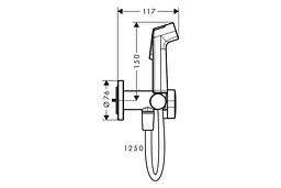 Гігієнічний душ Hansgrohe Bidette 1jet S зі шлангом та тримачем polished gold optic 29232990 - мініатюра 2
