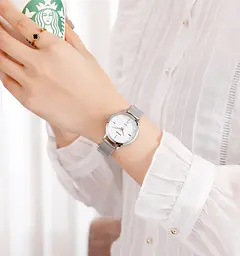 Наручний годинник жіночий Skmei 1528 Silver, 1528SI (18410) - мініатюра 4