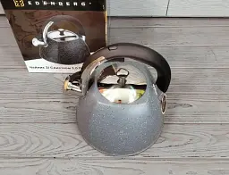 Чайник Edenberg EB-3541W зі свистком нержавіюча сталь з мармуровим покриттям 3 л сірий - мініатюра 2