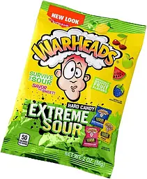Льодяники Warheads Extreme Sour Hard Candy Peg Bag 56г - мініатюра 4