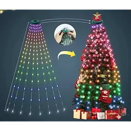 Гірлянда Кінський хвіст від USB, 2 м, 10 ниток, 400 LED + пульт/Смарт гірлянда/ Розумна гірлянда на ялинку