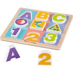 Дерев'яний формовий пазл Melissa&Doug Букви/Цифри, 9 елементів (MD1899)