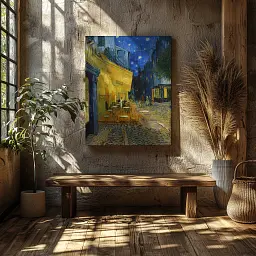 Інтер'єрна картина Нічна тераса кафе, Вінсент ван Гог, Vincent van Gogh, інтер'єрний декор, 75×60 см (id6658) - мініатюра 2