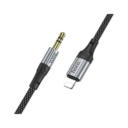 Кабель мультимедійний Lightning to 3.5mm M 1.0m nylon UPA26 black HOCO (6942007608817) - мініатюра 2
