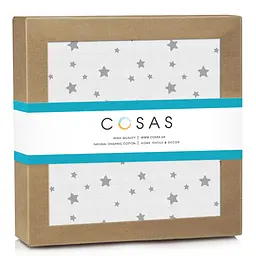 Пелюшки муслінові Cosas Grey Starfall 75x75 см, білі