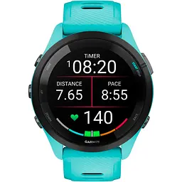 Смарт-годинник Garmin Forerunner 265 Black Bezel with Aqua Case and Aqua/Black Silicone Band (010-02810-02) [89365] - мініатюра 2