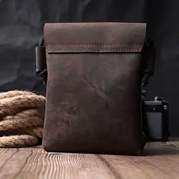 Вінтажна сумка через плече з натуральної шкіри Vintage s_15084 коричнева - мініатюра 10