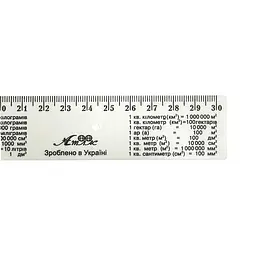 Лінійка з табличкою множення AS-0612, К-9052 білий, пластикова, 30 см - мініатюра 2