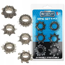 Набір ерекційних кілець Dream Toys Ring Set, 6 шт (чорний) - мініатюра 3