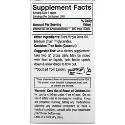 Вітамін D3 Nature's Answer Vitamin D-3 Drops 4000 МО 15 мл - мініатюра 3