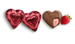Шоколадні цукерки Hershey's Strawberry Creme Hearts Candy 249г - мініатюра 2