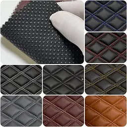 Килимки у салон для Jeep Cherokee KL 2018- Екошкіра с подпятником 5 шт (Rombus) - мініатюра 3