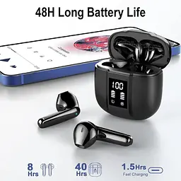 Бездротові навушники Renimer Bluetooth 5.3 з мікрофоном ENC - мініатюра 3