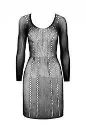 Напівпрозора мінісукня Passion BS101 One Size, black, рукави-мітенки - мініатюра 3