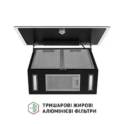 Витяжка декоративна похила Perfelli RIVA NERO - мініатюра 10