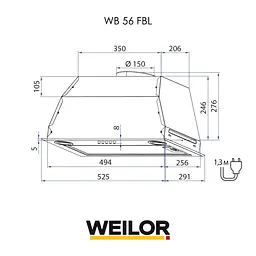 Витяжка повновбудована WEILOR WB 56 FBL - мініатюра 11