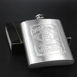 Металева фляга для алкоголю Jack Daniel's Джек Деніелс 0.2 л подарункова фляжка для віскі або коньяку - мініатюра 2