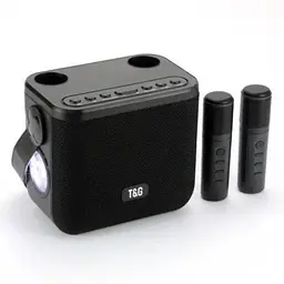 Портативна Bluetooth-колонка TG545DK 10W з ліхтариком та двома мікрофонами Black
