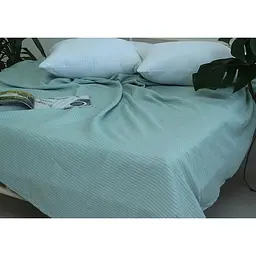 Простирадло-покривало Tag Tekstil піке 160х235 см. Косичка блакитна