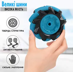 Трукова машинка всюдихід трансформер на радіокеруванні жестами та пультом ДУ з підсвічуванням Stunt Car CV 8818-83 A синій - мініатюра 17