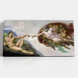 Інтер'єрна картина Створення Адама, Мікеланджело, Michelangelo, Creation of Adam, інтер'єрний декор, 60×120 см (id3421)