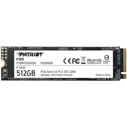 Твердотільний накопичувач SSD 512Gb, Patriot P300, PCI-E 3.0 x4, M.2 2280, 3D TLC, 1700/1100 МБ/с (P300P512GM28)