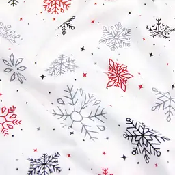 Дитяча постільна білизна фланель Cosas SNOWFLAKES CS5 110х140см (Flannel_SnowflakesGrayRedWhite_16Bubble_140) - мініатюра 7