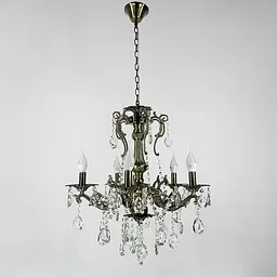 Підвісна кришталева люстра Crystal Life у бронзовому корпусі на 5 ламп Line.F 11549/5 - мініатюра 6