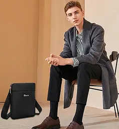 Чоловіча сумка сумка з еко шкіри PU Reverse F581 Чорна - мініатюра 2
