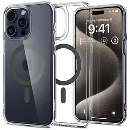 Чохол протиударний Spigen Ultra Hybrid MagFit MagSafe для Iphone 16 Pro (6.3") Прозорий Graphite ACS08130 - мініатюра 5