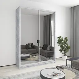Шафа-купе дводверна MebelStar Стандарт AL 2 Дзеркала 170x45x240 см Бетон (MBS-3832)