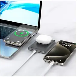 Зовнішній акумулятор Borofone BJ50 5000mAh 20W магнітний з функцією бездротової зарядки сірий 6941991110313 - мініатюра 6