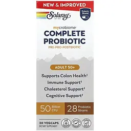 Комплекс пробіотиків Solaray Complete Probiotic Adult 50+ 30 веганських капсул - мініатюра 2