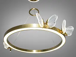 Підвісний світильник LED Diasha 6185G Метелик, 35W, золото, сучасний стиль, висота 185 см, діаметр 65 см - мініатюра 3
