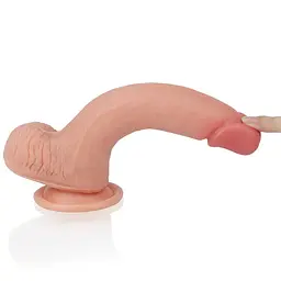 Фалоімітатор Dual layered Platinum Silicone 20.5 см тілесний - мініатюра 4