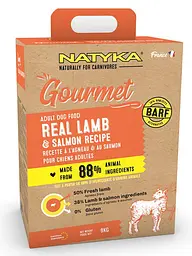 Напіввологий корм Natyka Gourmet Lamb & Salmon 3 кг для дорослих собак з ягням та лососем