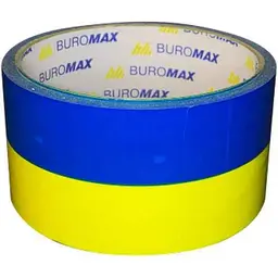 Клейка стрічка BUROMAX 35м упаковочна PATRIOT, 48 мм, синьо-жовта